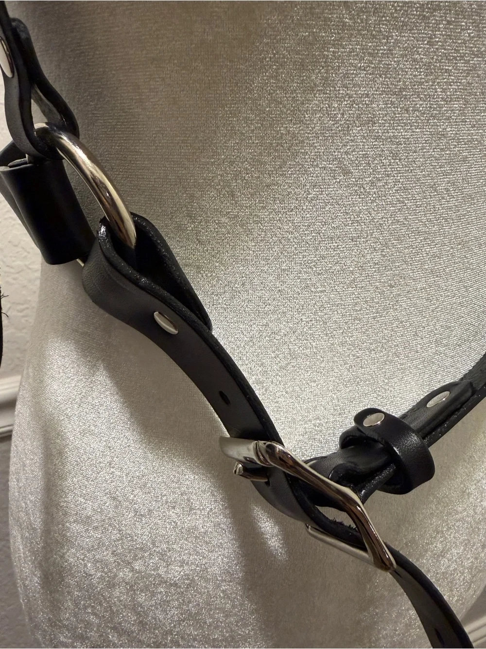 N/A black leather